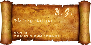 Márky Galina névjegykártya